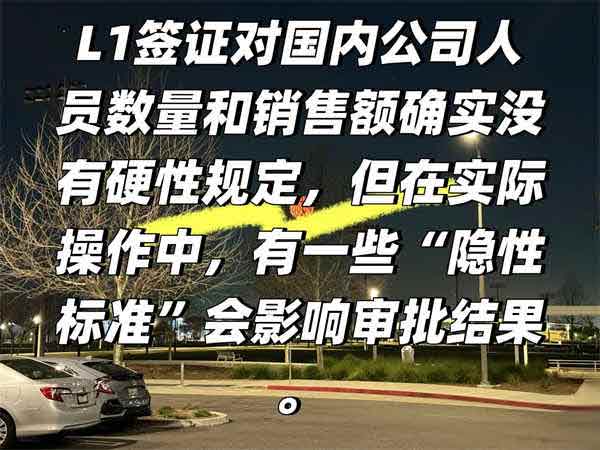 美国L1签证对国内公司人员数量和销售额要求